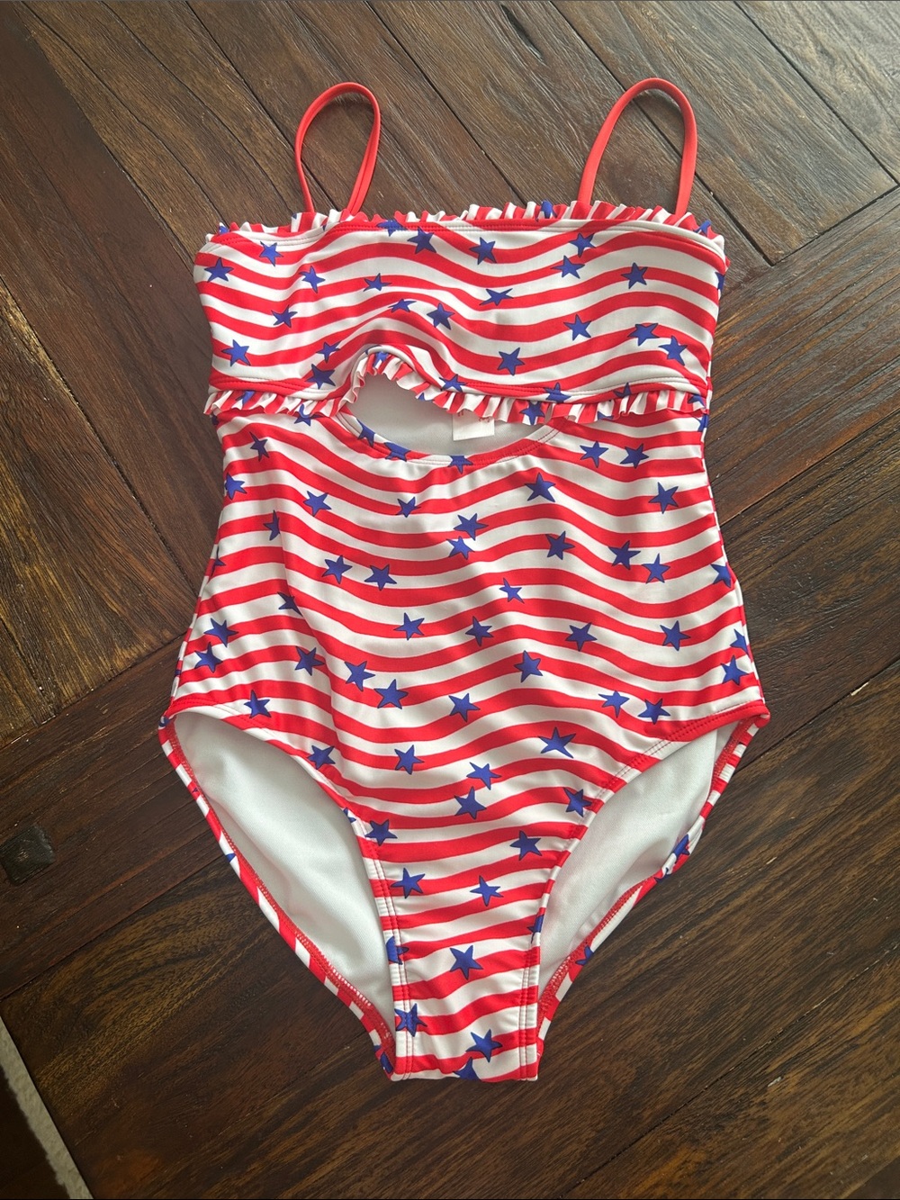 Cat & Jack Red and Blue Star Stripe One-Piece Swimsuit